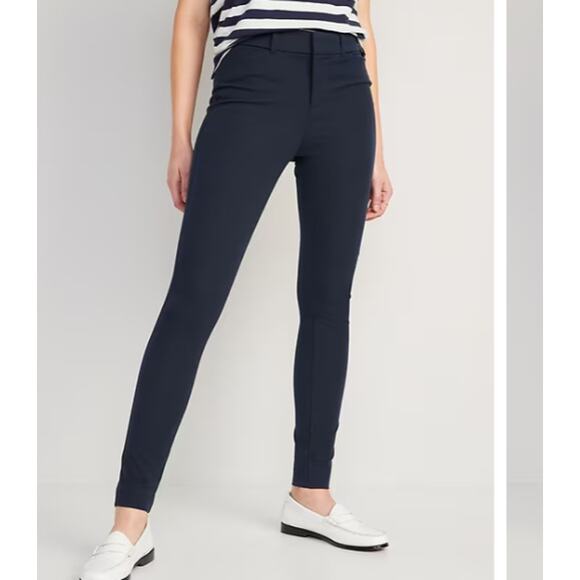 Old Navy High-Waisted Pixie Skinny Pants Navy Blue sz 8 NWT - Picture 1 of 8